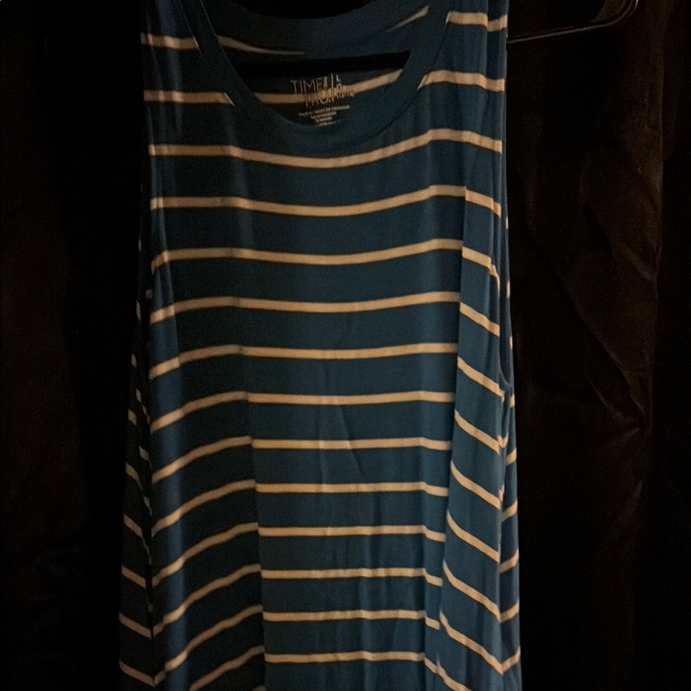 Blue and White Striped Summer Dress